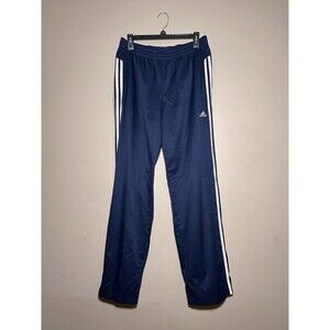 Adidas Climalite Mesh Lined Ankle Zip Track Pants Navy White Stripes Men's Large
